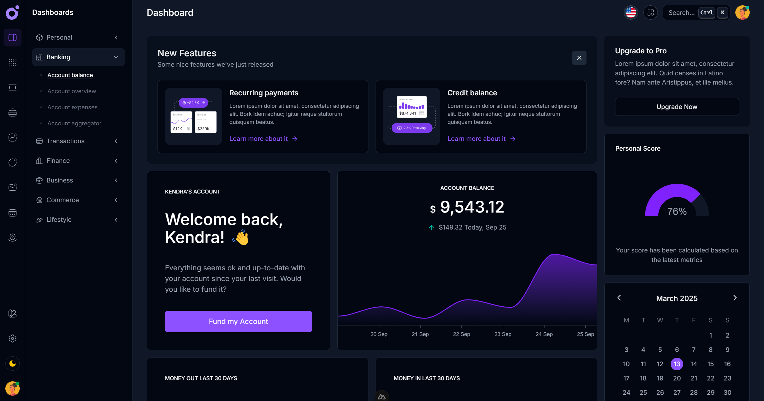 Tairo - Balance dashboard