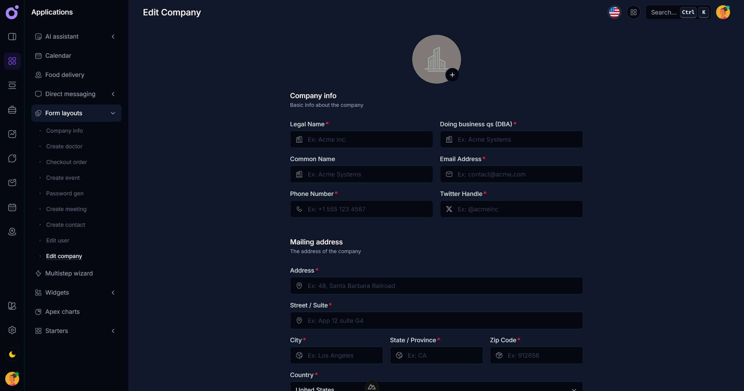 Tairo - Edit Company