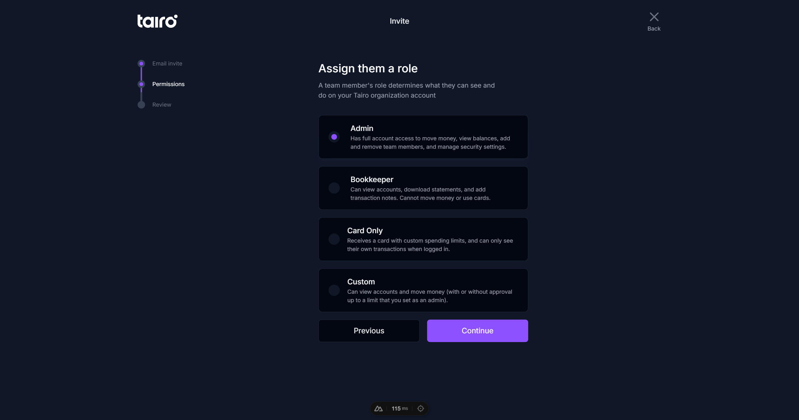 Tairo - Invite - Step 2
