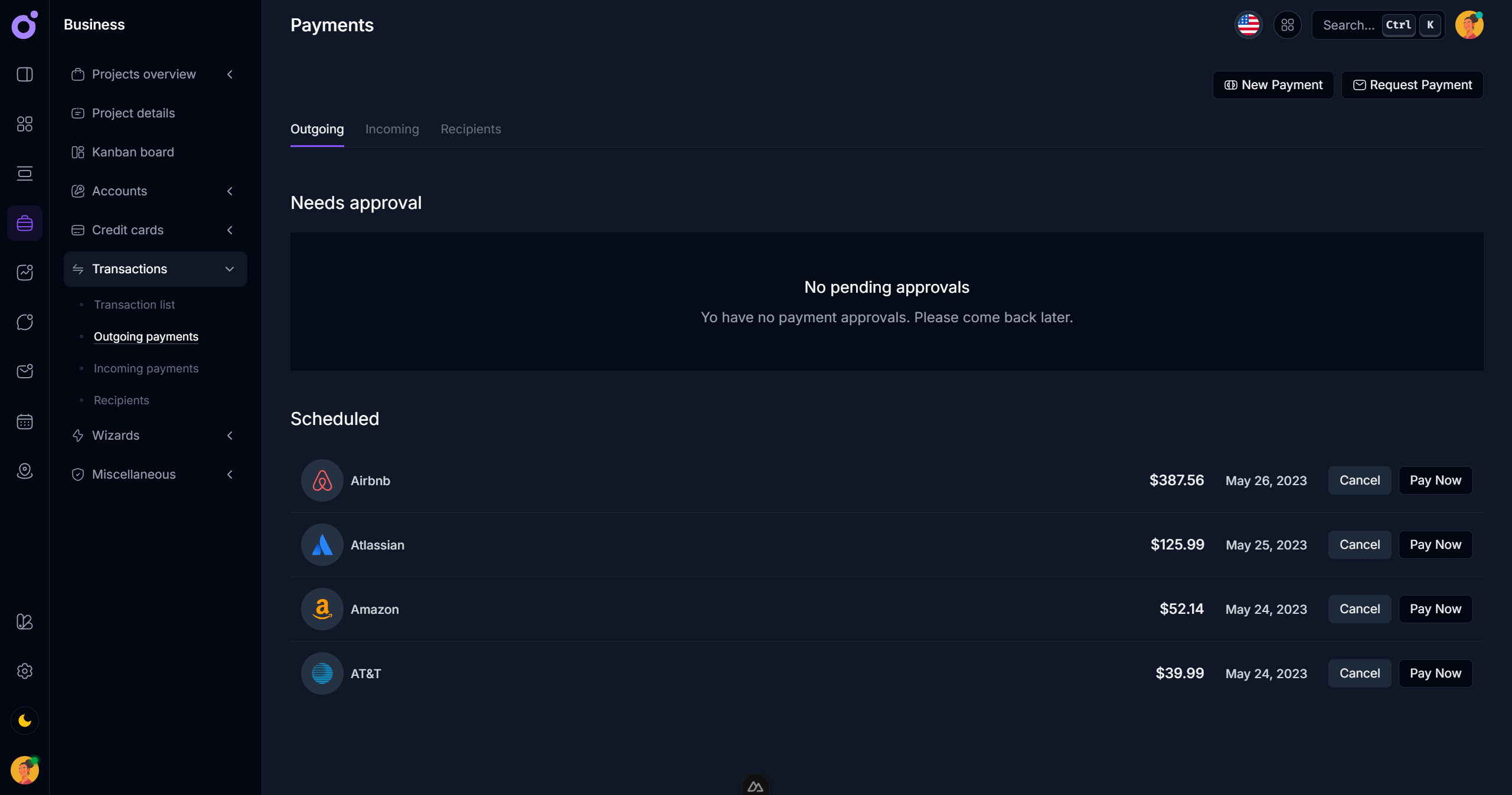 Tairo - Outgoing payments