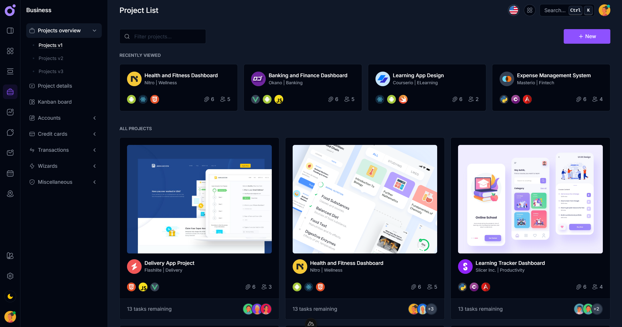 Tairo - Project list 1