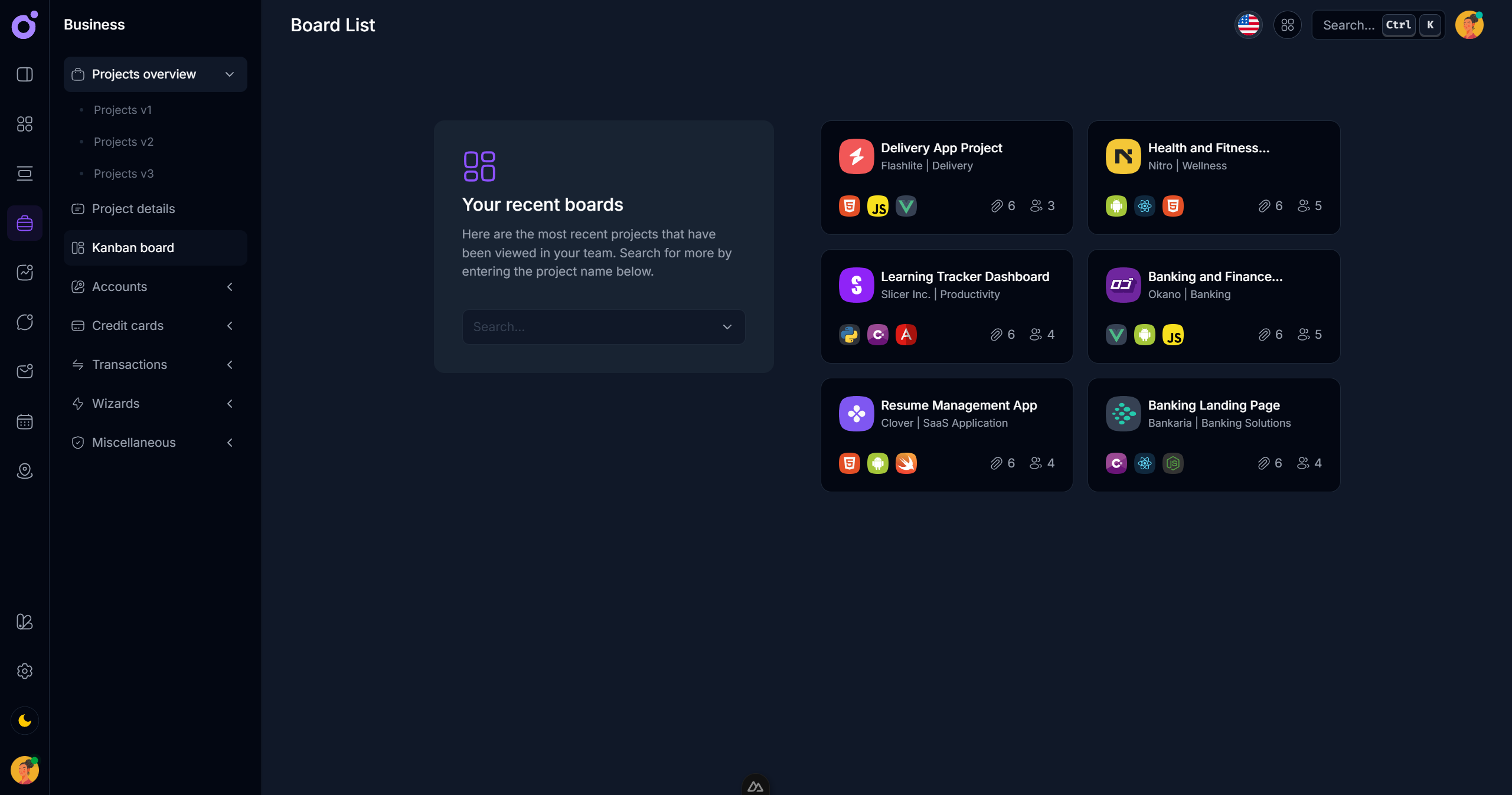 Tairo - Project board hub