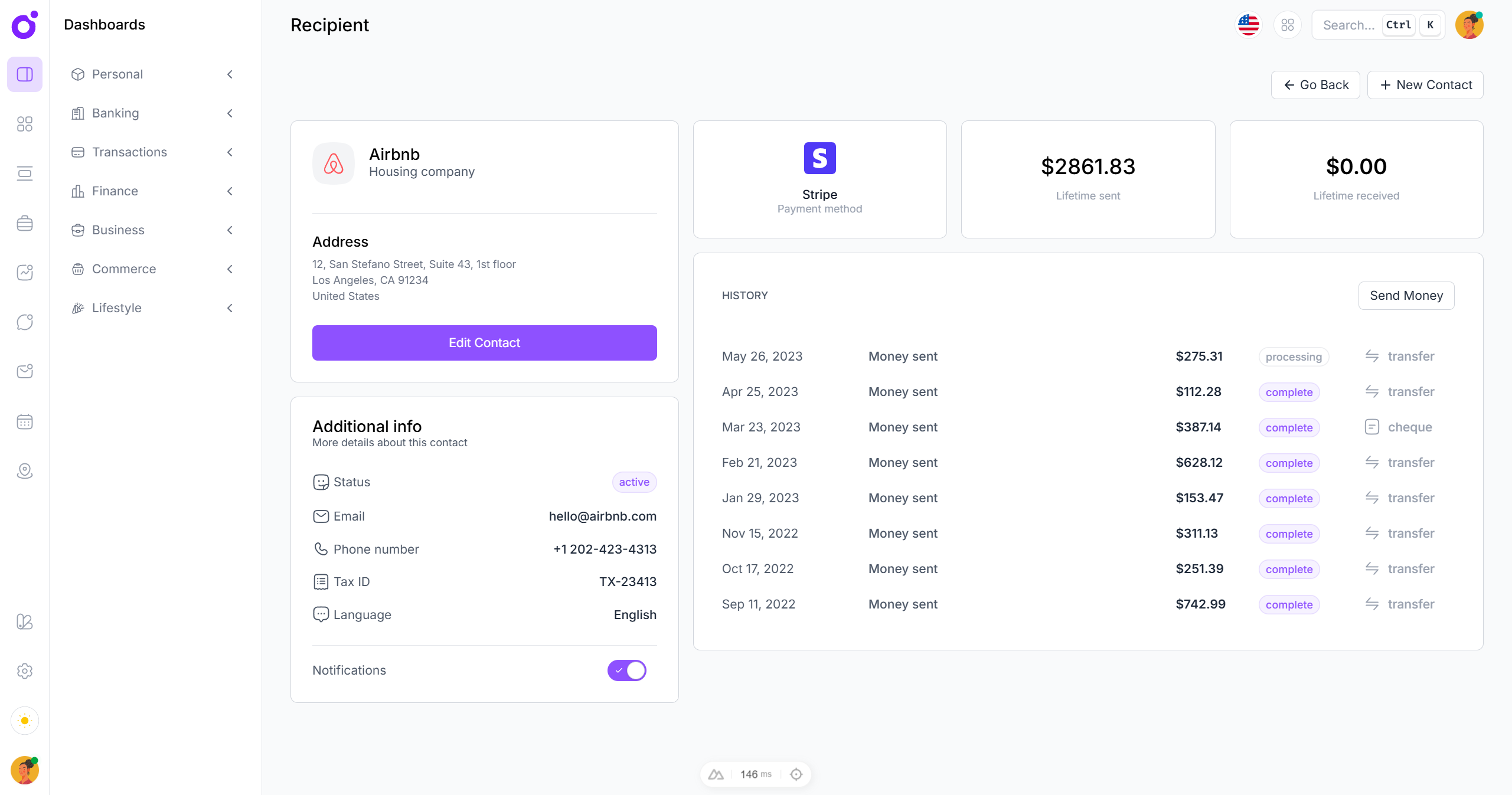 Tairo - Company recipient