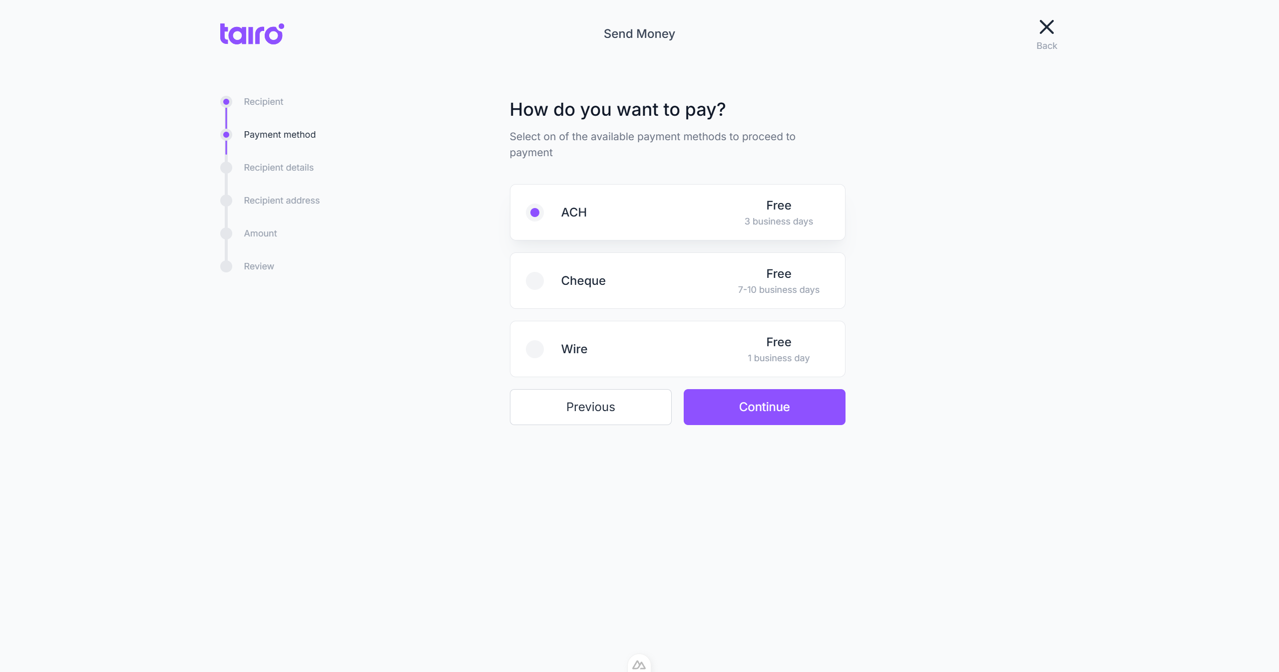 Tairo - Send - Step 2