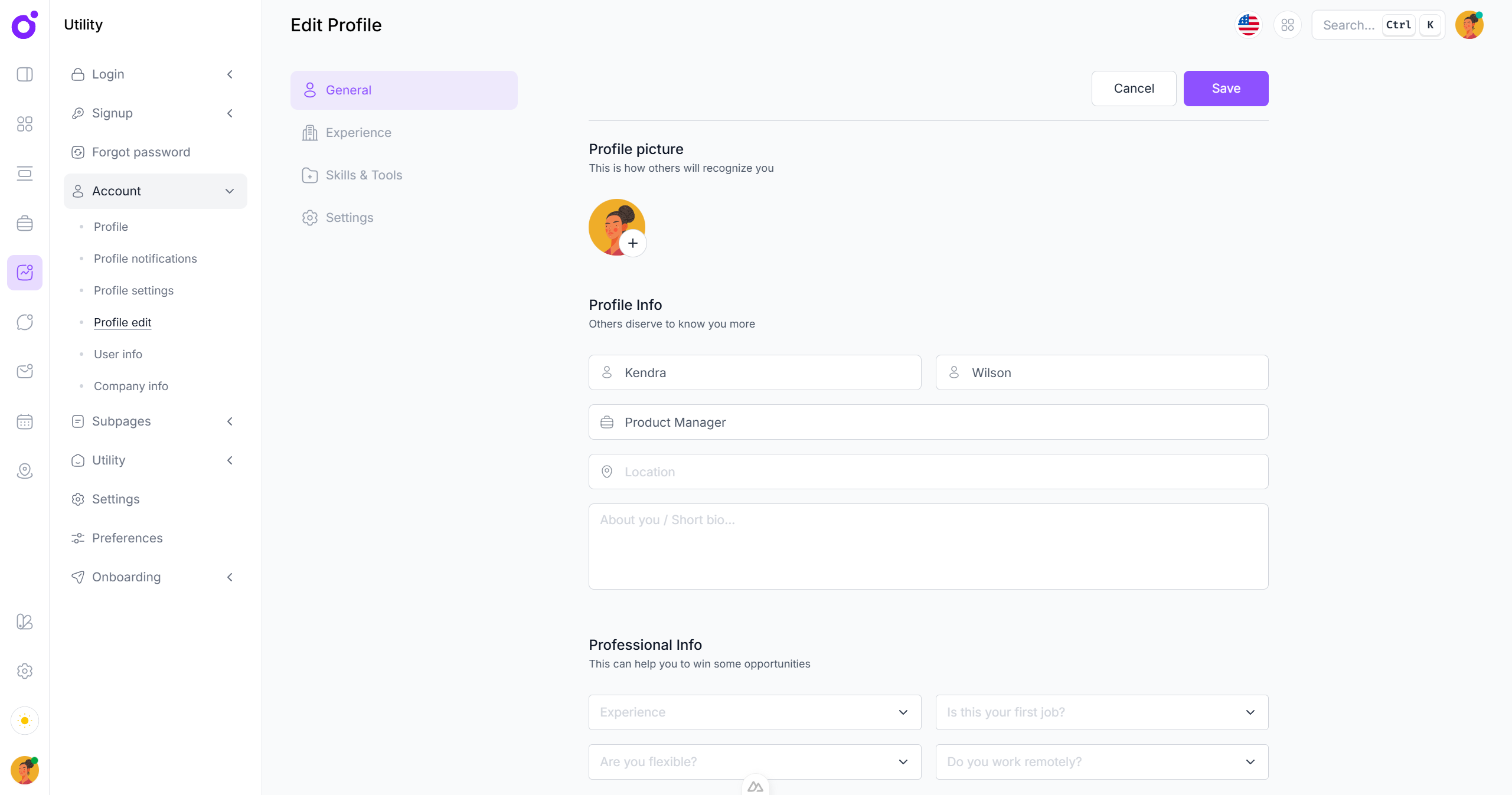 Tairo - Edit profile 1