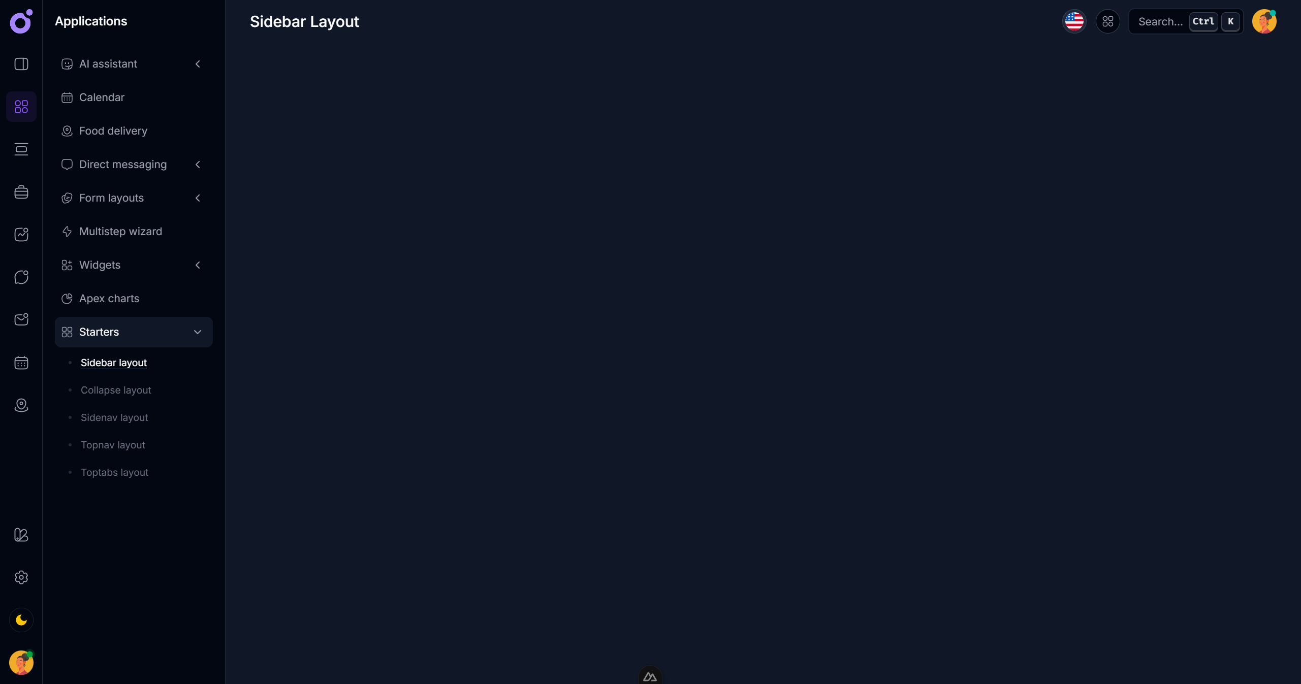 Tairo - Sidebar starter layout