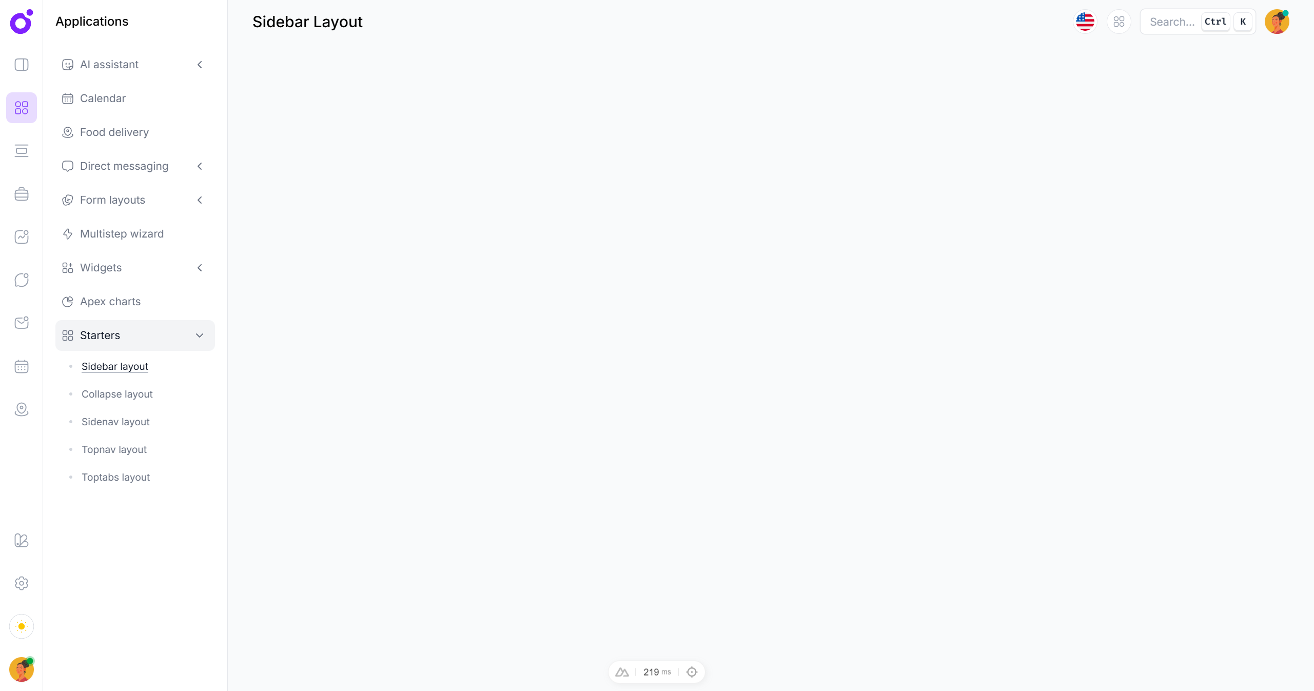 Tairo - Sidebar starter layout