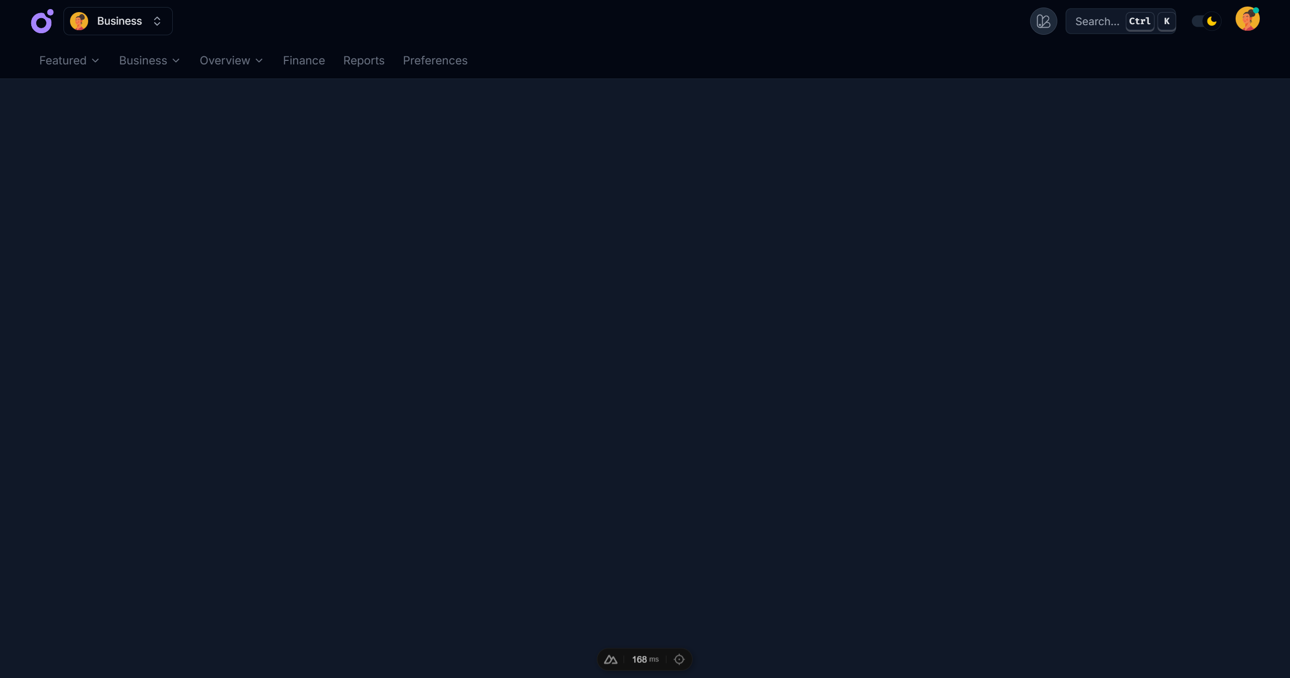 Tairo - Topnav starter layout